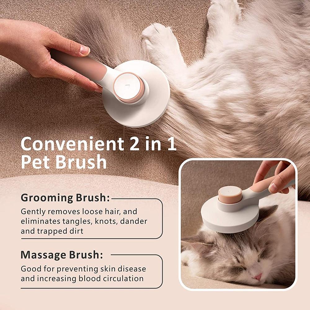 Pet Cat Hair Shedding Comb Button 256 Needle Massage Combs Dog Hair Remover Pet Dog Cat Brush Grooming Tool Furmins Pet Supplies Vy's Authentic Shoppe