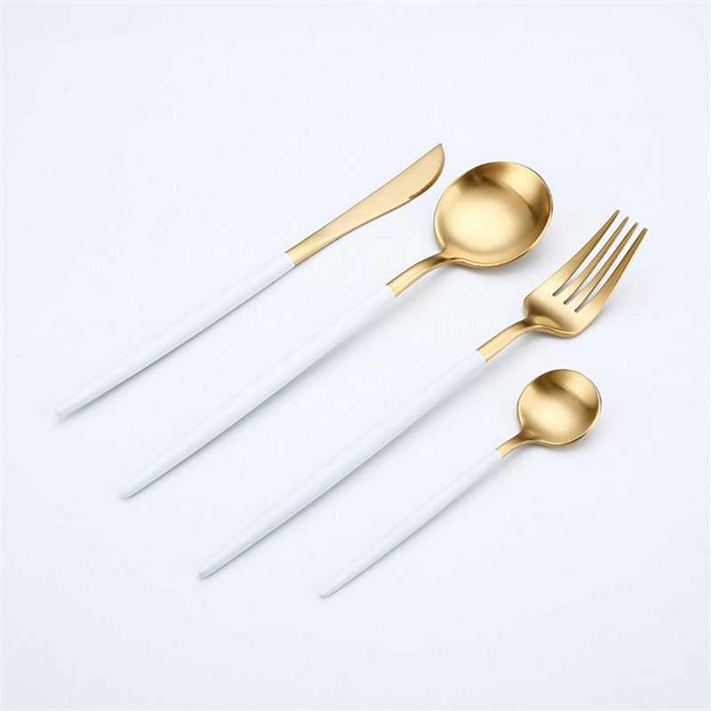 Rose Gold Tableware Set Stainless Steel Cutlery Set Western Food Tableware Luxury Fork Teaspoon Knife Cutlery Set fork spoon Vy's Authentic Shoppe