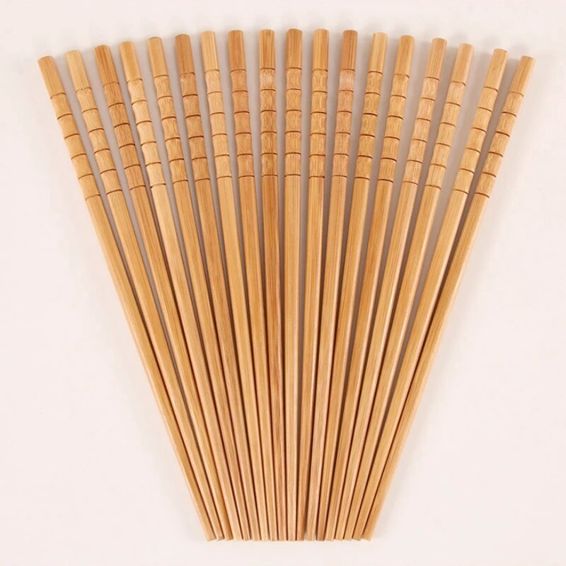 2022Newmanual Natural Bamboo Wood Chopsticks Healthy Chinese Carbonization Chop Sticks Reusable Hashi Sushi Food Stick Tableware Vy's Authentic Shoppe