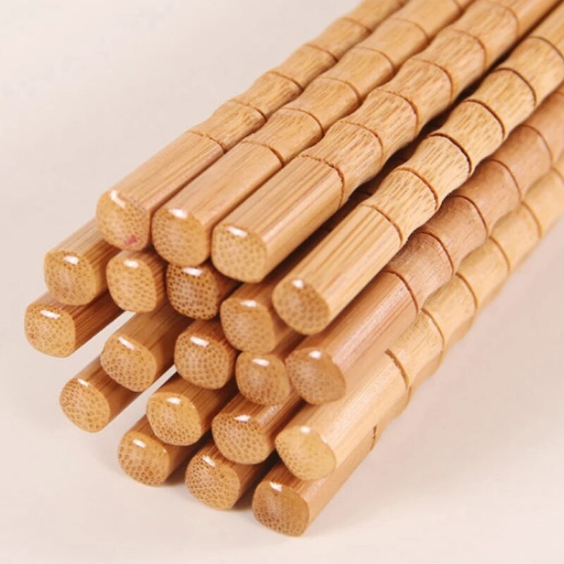 2022Newmanual Natural Bamboo Wood Chopsticks Healthy Chinese Carbonization Chop Sticks Reusable Hashi Sushi Food Stick Tableware Vy's Authentic Shoppe