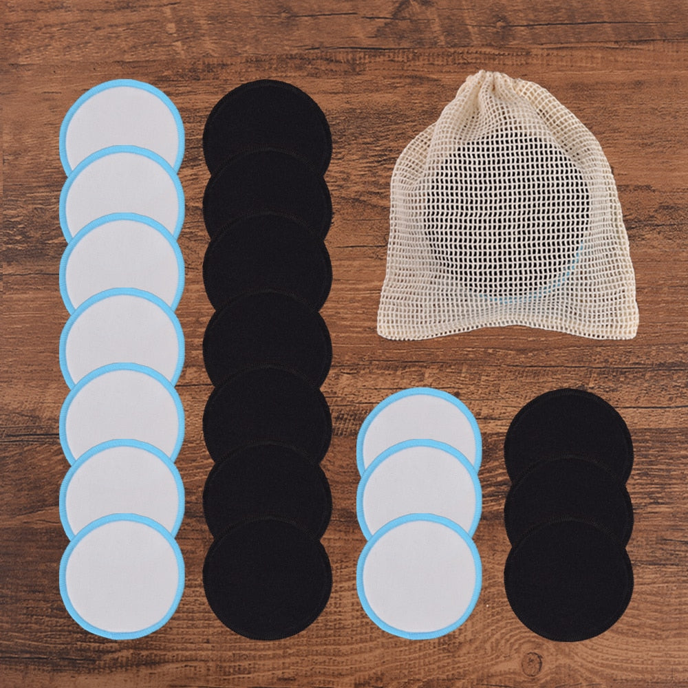 20Piece/Pack Makeup Remover Pads Washable Rounds Cleaning Cotton Reusable Facial Make Up Removal Pads Tool Matching Mesh Bag Vy's Authentic Shoppe