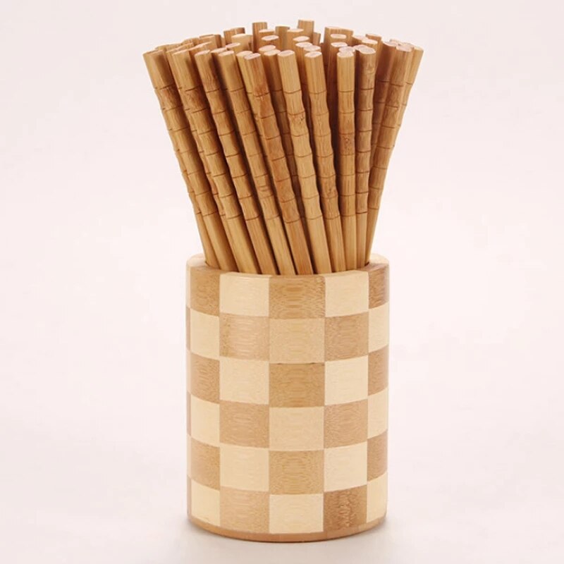 2022Newmanual Natural Bamboo Wood Chopsticks Healthy Chinese Carbonization Chop Sticks Reusable Hashi Sushi Food Stick Tableware Vy's Authentic Shoppe