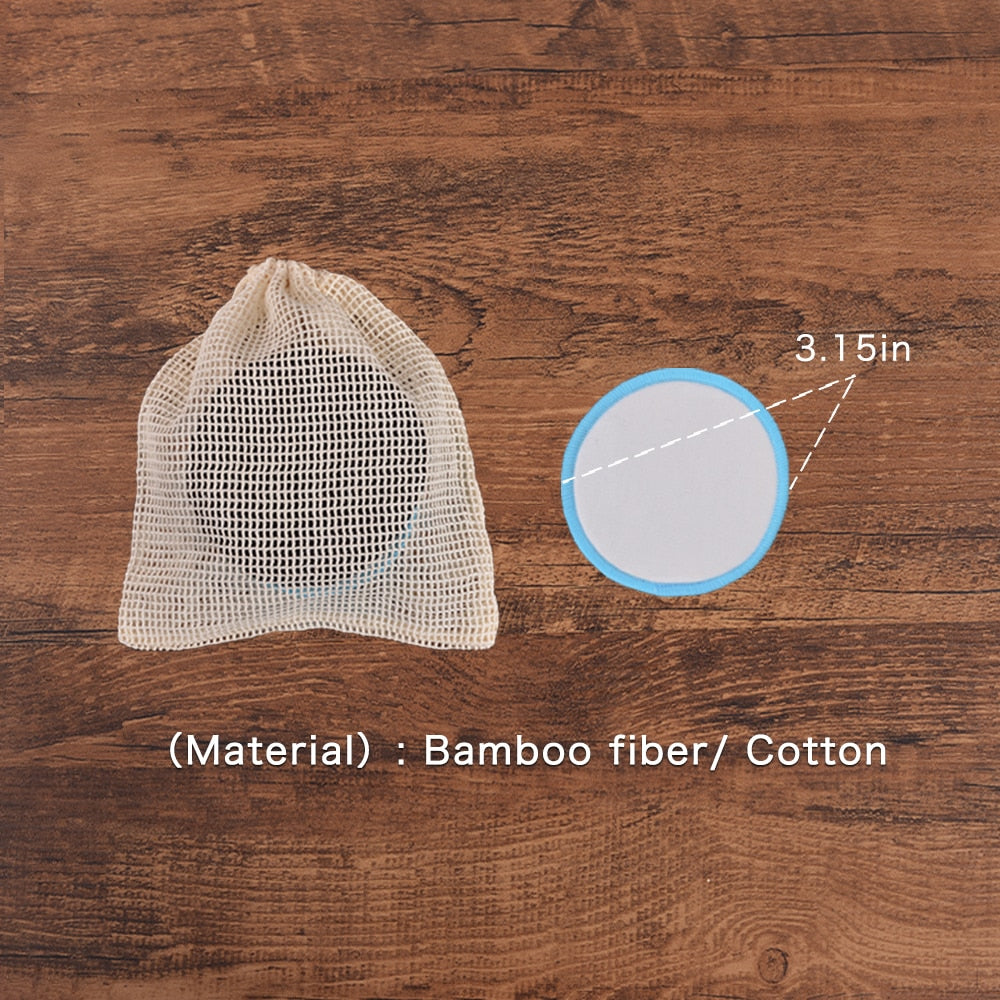 20Piece/Pack Makeup Remover Pads Washable Rounds Cleaning Cotton Reusable Facial Make Up Removal Pads Tool Matching Mesh Bag Vy's Authentic Shoppe