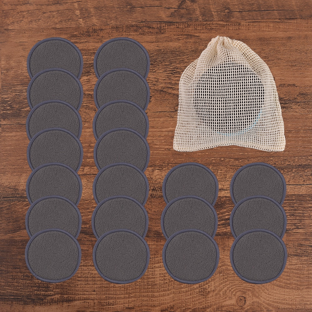 20Piece/Pack Makeup Remover Pads Washable Rounds Cleaning Cotton Reusable Facial Make Up Removal Pads Tool Matching Mesh Bag Vy's Authentic Shoppe