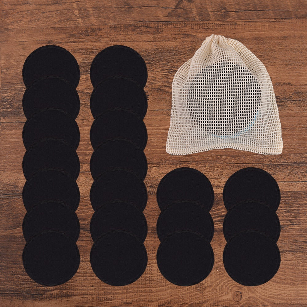 20Piece/Pack Makeup Remover Pads Washable Rounds Cleaning Cotton Reusable Facial Make Up Removal Pads Tool Matching Mesh Bag Vy's Authentic Shoppe