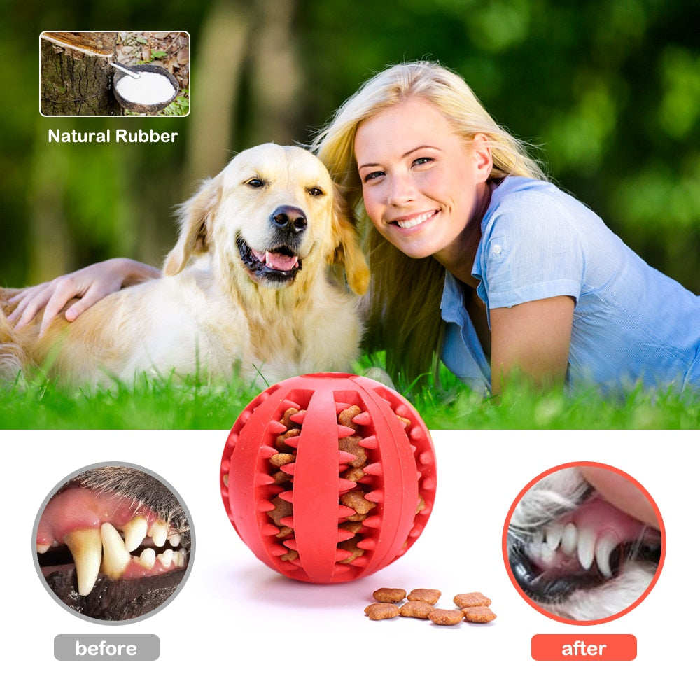 Pet Dog Toy Interactive Rubber Balls for Small Large Dogs Puppy Cat Chewing Toys Pet Tooth Cleaning Indestructible Dog Food Ball Vy's Authentic Shoppe