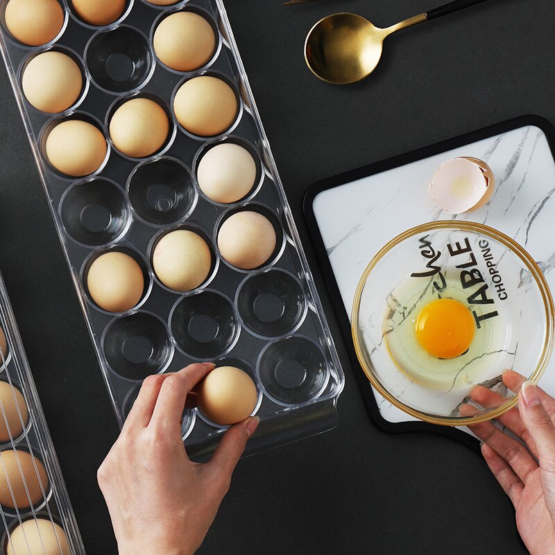 Transparent Egg Storage Box Egg Tray Containers Kitchen Refrigerator Organizer Eggs Dispenser Fresh Preservation 12/14/21 Grids Vy's Authentic Shoppe