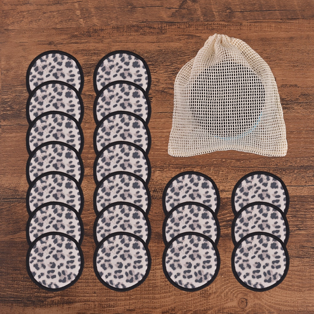 20Piece/Pack Makeup Remover Pads Washable Rounds Cleaning Cotton Reusable Facial Make Up Removal Pads Tool Matching Mesh Bag Vy's Authentic Shoppe