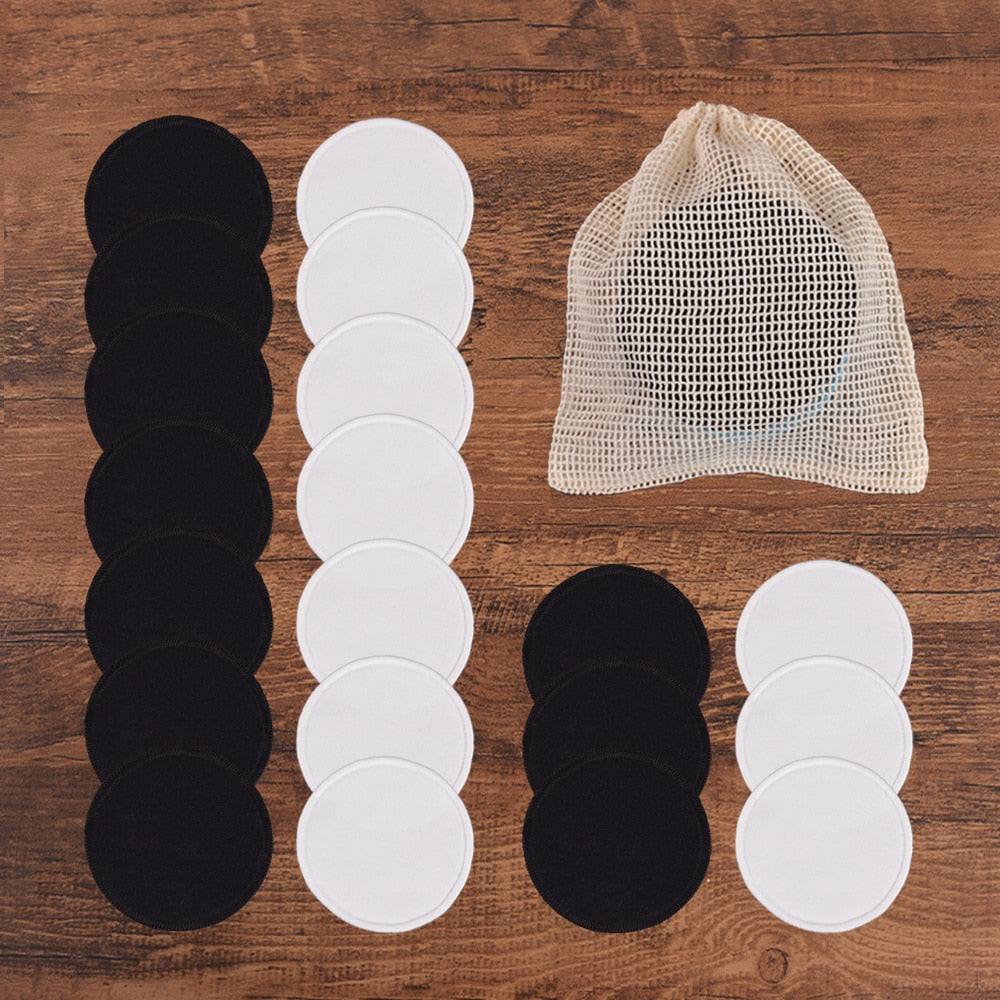 20Piece/Pack Makeup Remover Pads Washable Rounds Cleaning Cotton Reusable Facial Make Up Removal Pads Tool Matching Mesh Bag Vy's Authentic Shoppe