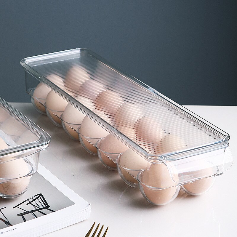 Transparent Egg Storage Box Egg Tray Containers Kitchen Refrigerator Organizer Eggs Dispenser Fresh Preservation 12/14/21 Grids Vy's Authentic Shoppe