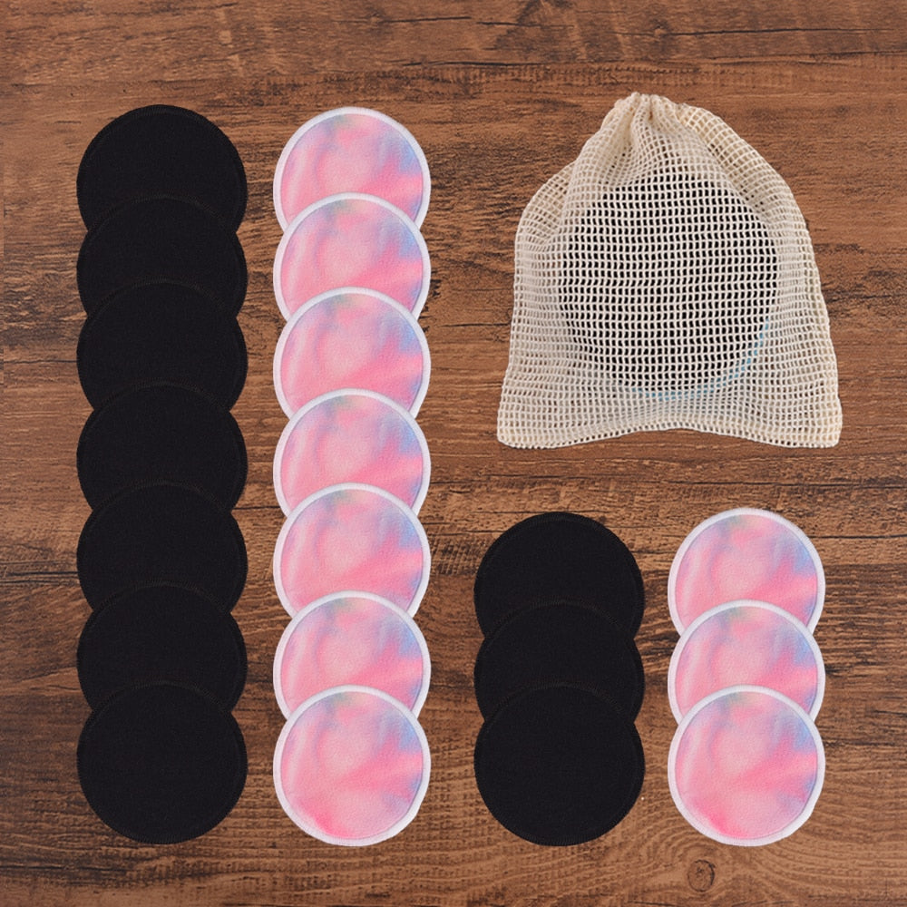 20Piece/Pack Makeup Remover Pads Washable Rounds Cleaning Cotton Reusable Facial Make Up Removal Pads Tool Matching Mesh Bag Vy's Authentic Shoppe