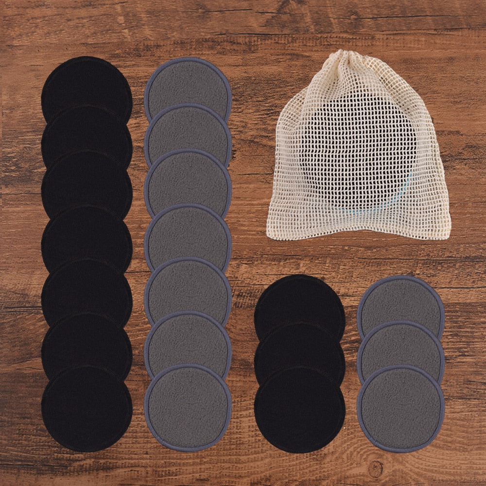 20Piece/Pack Makeup Remover Pads Washable Rounds Cleaning Cotton Reusable Facial Make Up Removal Pads Tool Matching Mesh Bag Vy's Authentic Shoppe