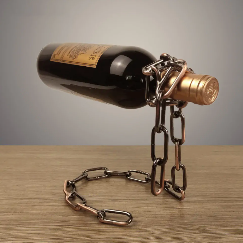 Magic Iron Chain Wine Bottle Holder Vy's Authentic Shoppe