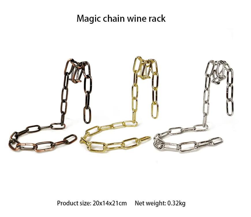 Magic Iron Chain Wine Bottle Holder Vy's Authentic Shoppe