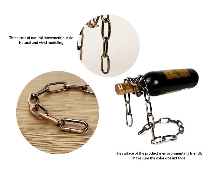 Magic Iron Chain Wine Bottle Holder Vy's Authentic Shoppe