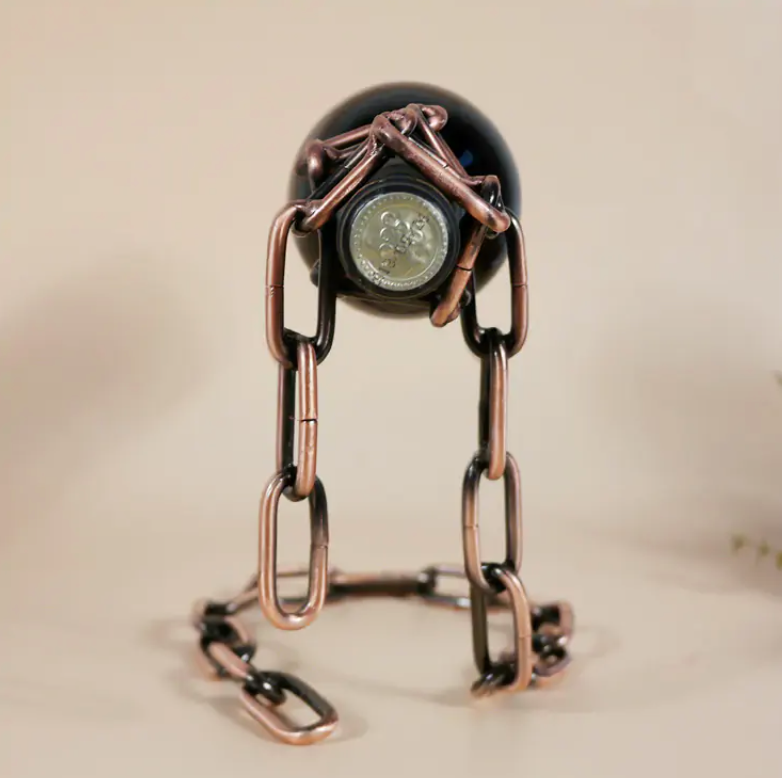 Magic Iron Chain Wine Bottle Holder Vy's Authentic Shoppe