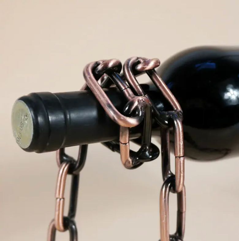 Magic Iron Chain Wine Bottle Holder Vy's Authentic Shoppe
