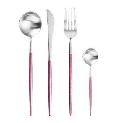 Rose Gold Tableware Set Stainless Steel Cutlery Set Western Food Tableware Luxury Fork Teaspoon Knife Cutlery Set fork spoon Vy's Authentic Shoppe