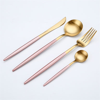 Rose Gold Tableware Set Stainless Steel Cutlery Set Western Food Tableware Luxury Fork Teaspoon Knife Cutlery Set fork spoon Vy's Authentic Shoppe