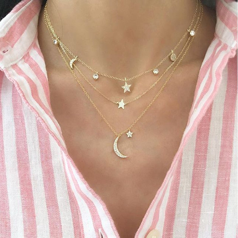 YWZIXLN Trend Elegant Jewelry Crystal Triangle Pendant Necklace Golden Color Unquie Women Fashion Necklace Wholesale N0310 Vy's Authentic Shoppe