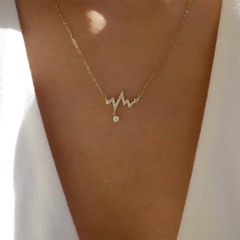 YWZIXLN Trend Elegant Jewelry Crystal Triangle Pendant Necklace Golden Color Unquie Women Fashion Necklace Wholesale N0310 Vy's Authentic Shoppe