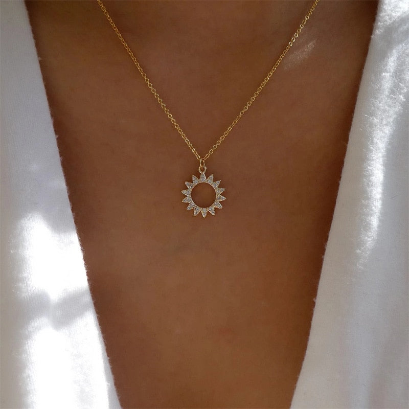 YWZIXLN Trend Elegant Jewelry Crystal Triangle Pendant Necklace Golden Color Unquie Women Fashion Necklace Wholesale N0310 Vy's Authentic Shoppe