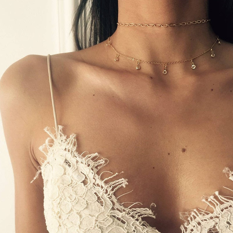 YWZIXLN Trend Elegant Jewelry Crystal Triangle Pendant Necklace Golden Color Unquie Women Fashion Necklace Wholesale N0310 Vy's Authentic Shoppe