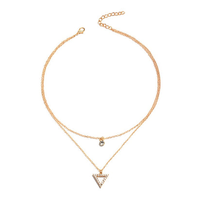 YWZIXLN Trend Elegant Jewelry Crystal Triangle Pendant Necklace Golden Color Unquie Women Fashion Necklace Wholesale N0310 Vy's Authentic Shoppe