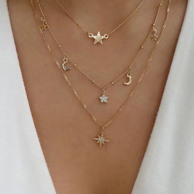 YWZIXLN Trend Elegant Jewelry Crystal Triangle Pendant Necklace Golden Color Unquie Women Fashion Necklace Wholesale N0310 Vy's Authentic Shoppe
