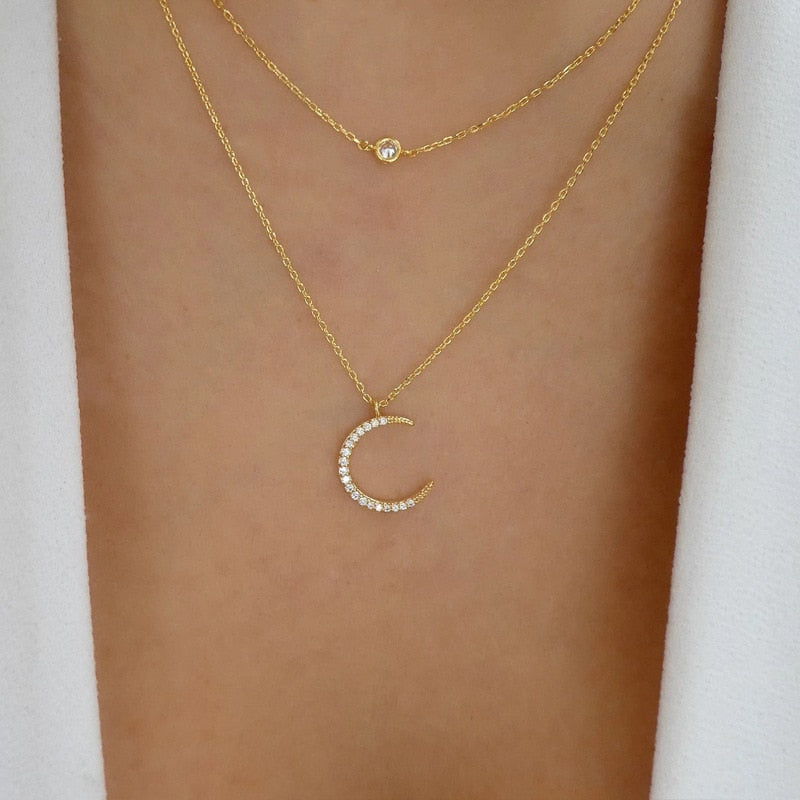 YWZIXLN Trend Elegant Jewelry Crystal Triangle Pendant Necklace Golden Color Unquie Women Fashion Necklace Wholesale N0310 Vy's Authentic Shoppe