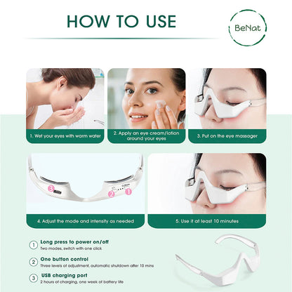 Under-Eye Red Light Therapy Skin Rejuvenation and Relaxation Massager DC-BeNat