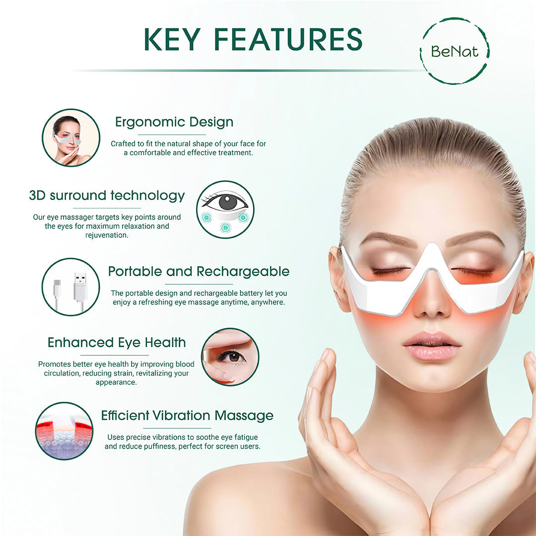 Under-Eye Red Light Therapy Skin Rejuvenation and Relaxation Massager DC-BeNat