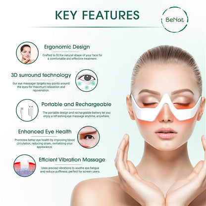 Under-Eye Red Light Therapy Skin Rejuvenation and Relaxation Massager DC-BeNat